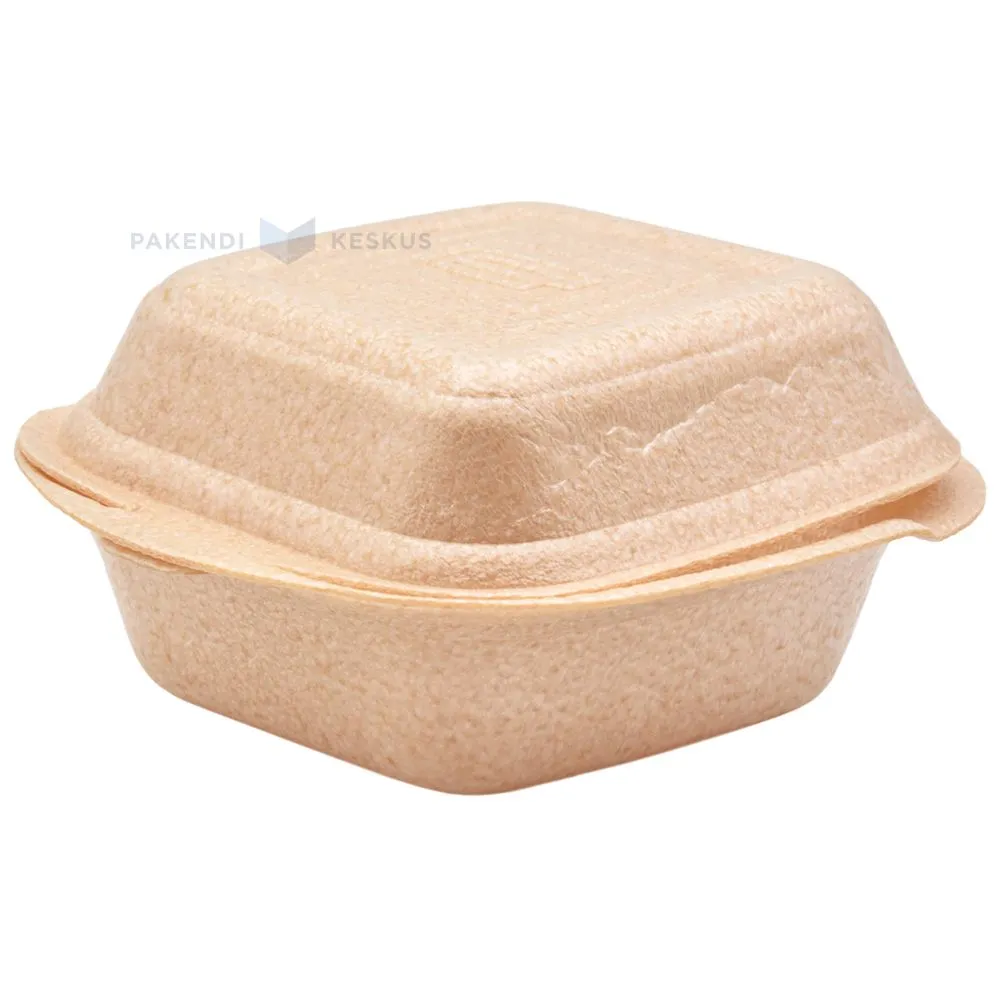 Brown 1-compartment thermo container XPP 145x154x78mm, 125pcs/pack