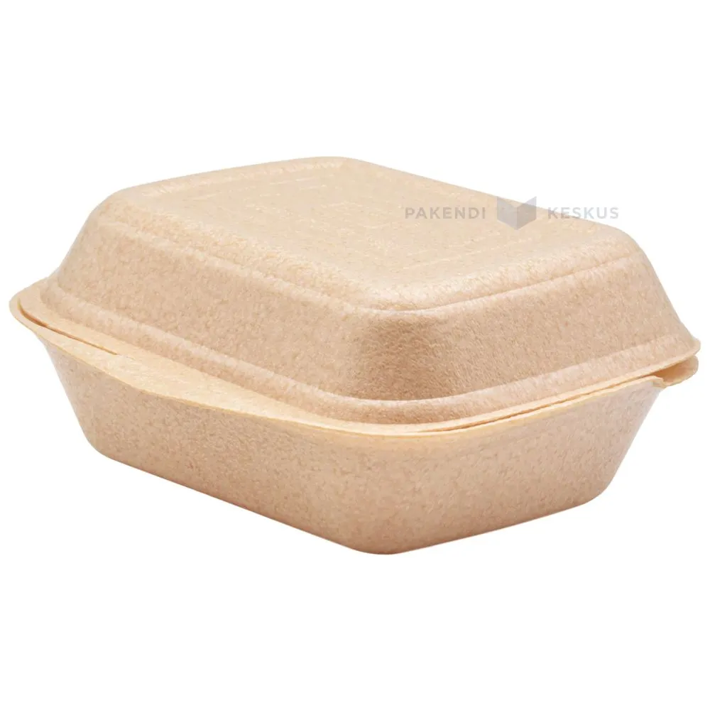 Brown 1-compartment thermo container XPP 185x154x76mm, 125pcs/pack