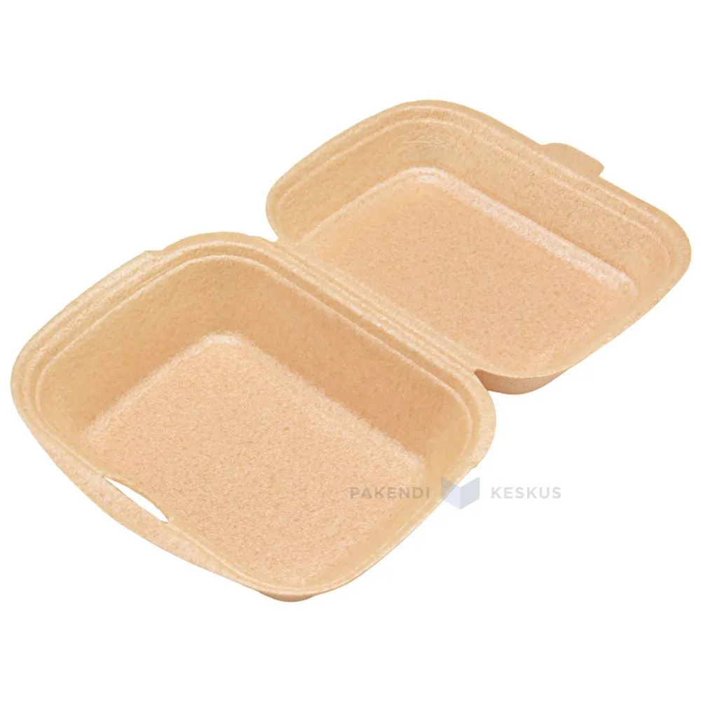 Brown 1-compartment thermo container XPP 185x154x76mm, 125pcs/pack
