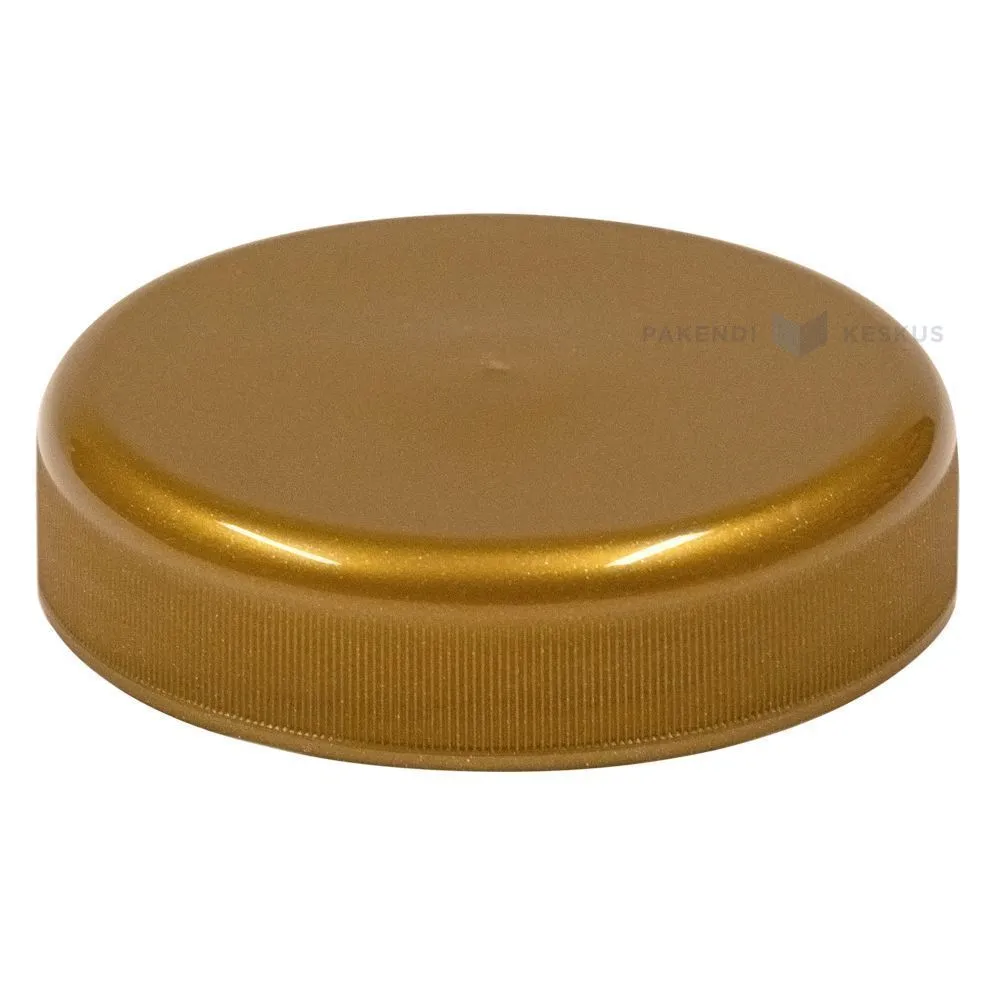 Kuldne kaas plastikust purgile diameetriga 63mm