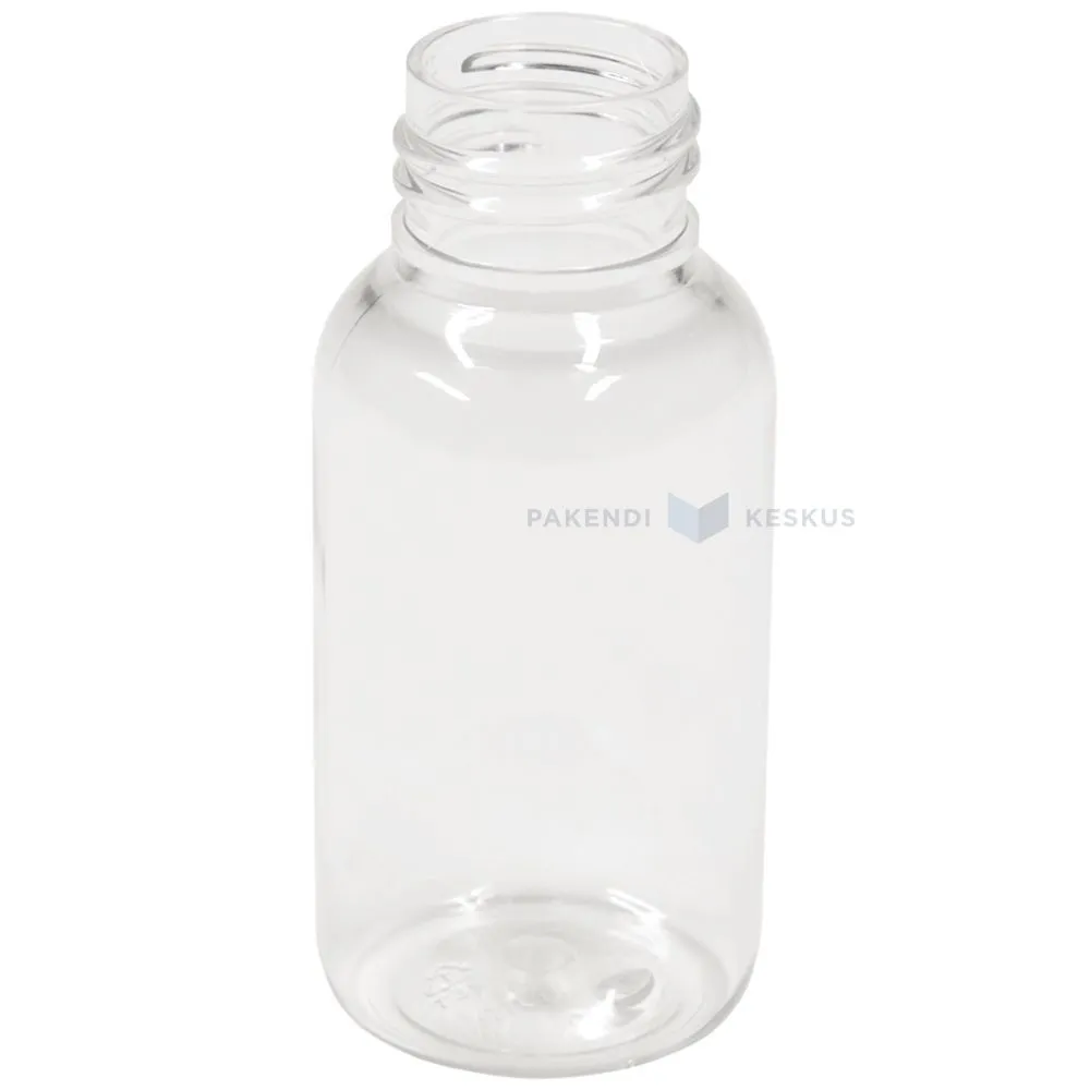 Plastikust pudel "Boston Round" PET 50ml diameetriga 24mm