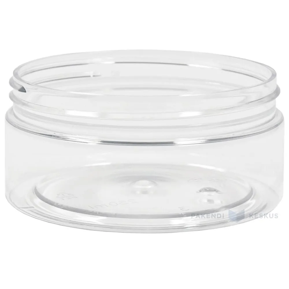 Plastikust purk "Cylindrical" PET 250ml diameetriga 100mm