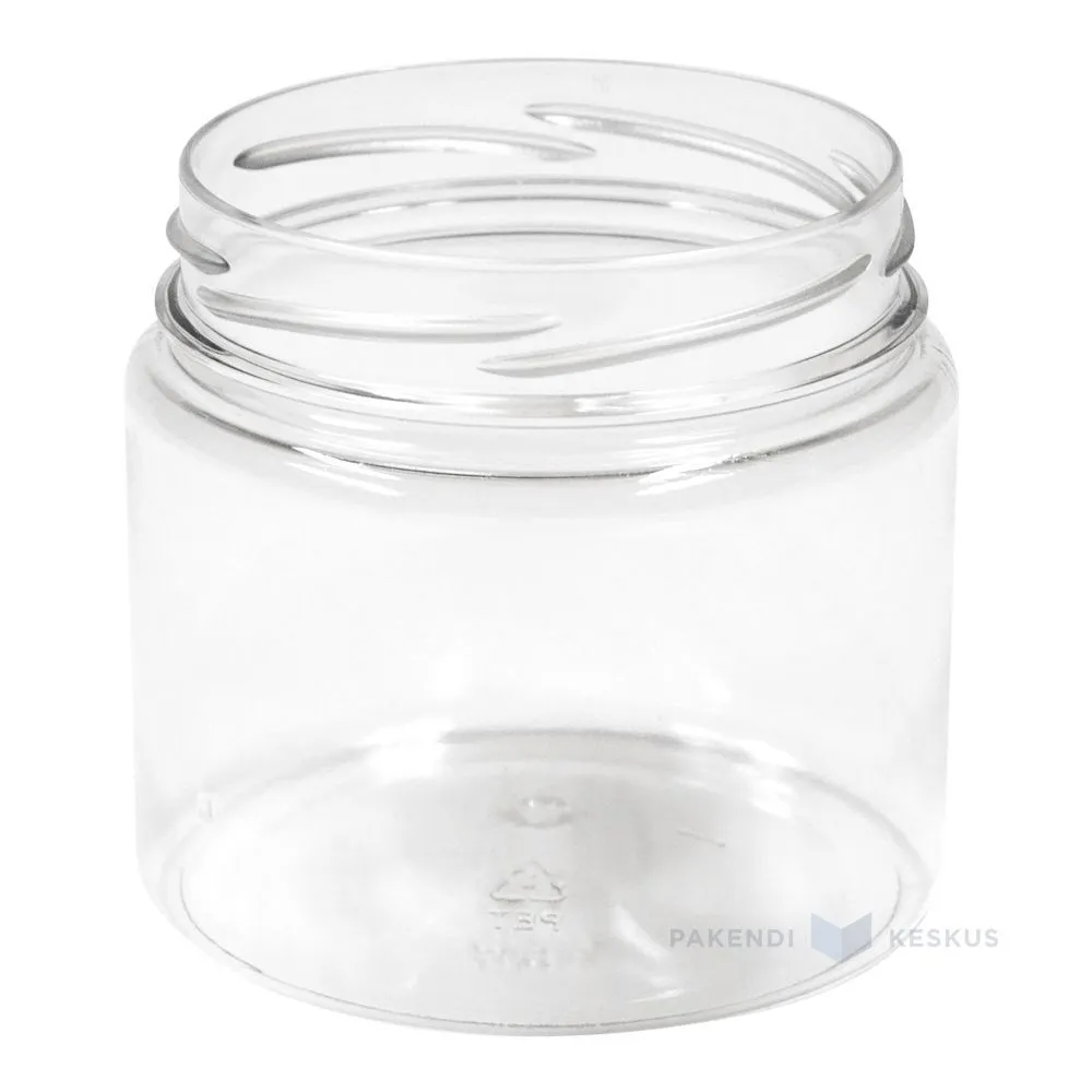 Plastikust purk "Cylindrical" PET 300ml diameetriga 83mm