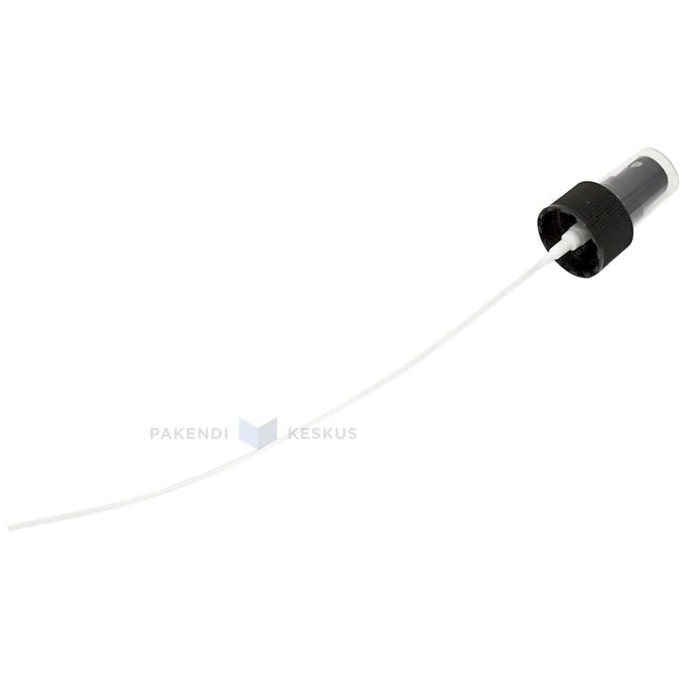 Must pihusti kork plastikust pudelile diameetriga 24mm pikkusega 225mm