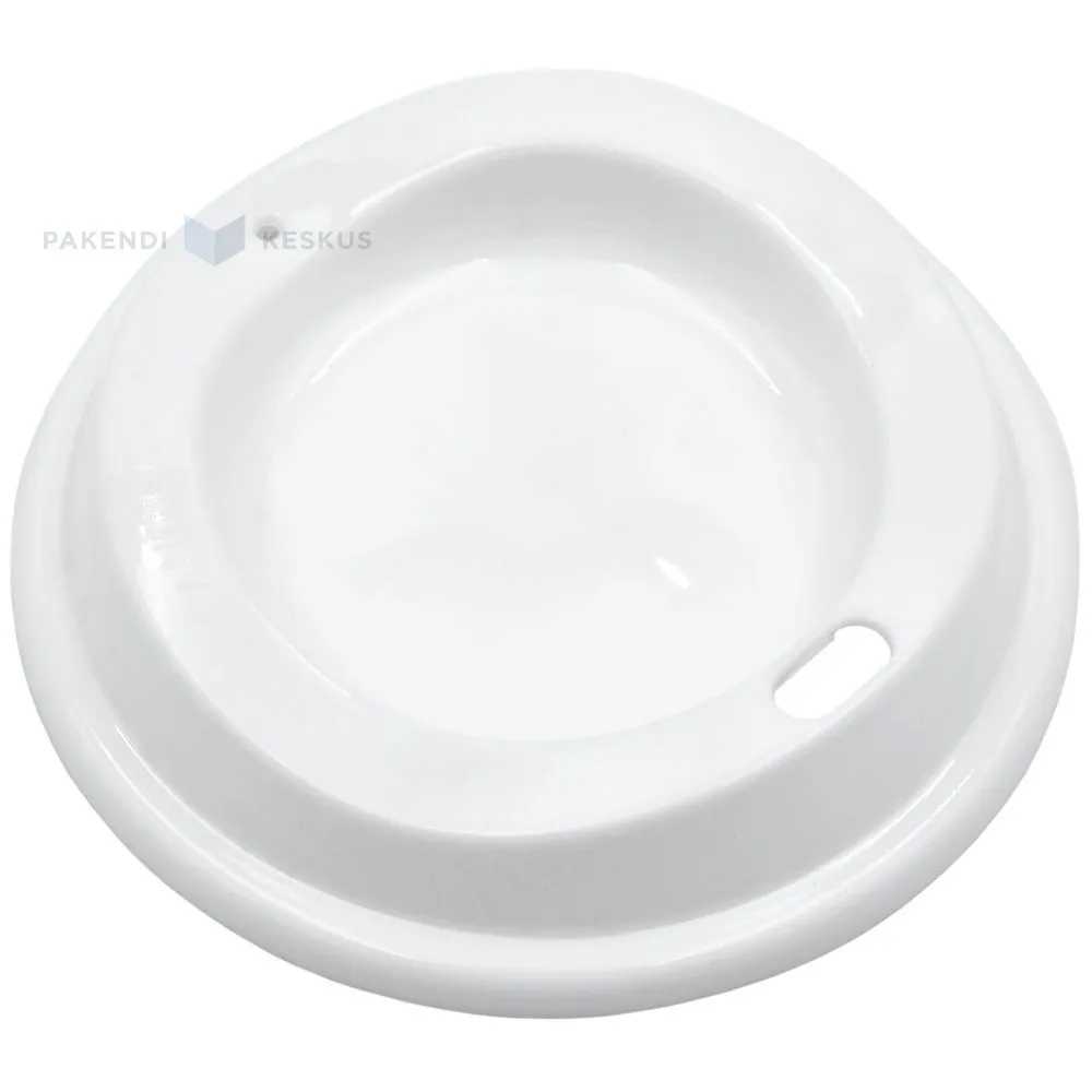 Korduvkasutatav valge kaas korduvkasutatavale 430ml kohvitopsile diameetriga 90mm PP 50x masinpesu