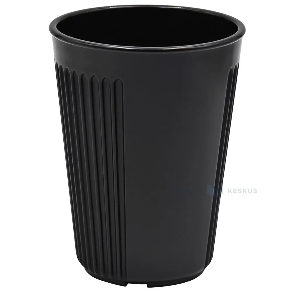 Reusable plastic black drinking cup 440ml PS 50x machine washable