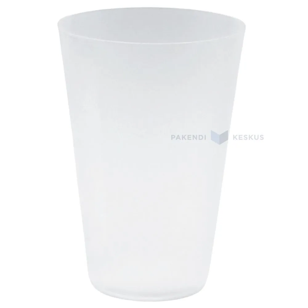 Reusable plastic matte white drinking glass 400ml PP 100x machine washable
