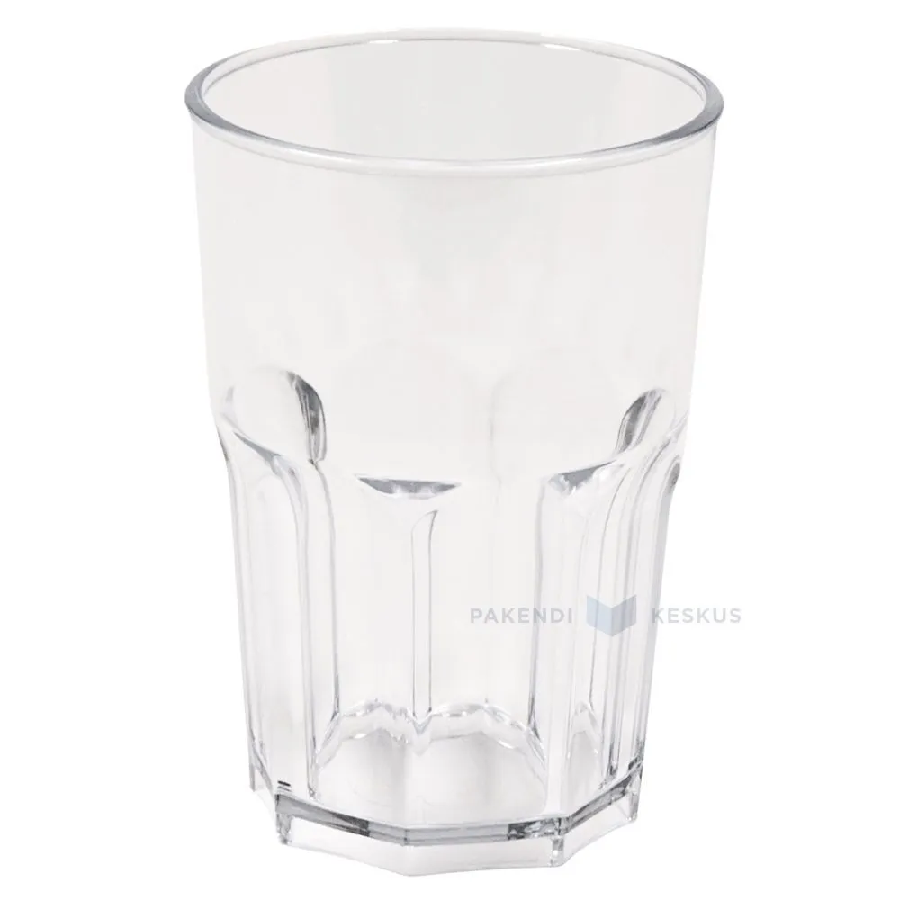 Korduvkasutatav plastikust joogiklaas 400ml SAN 500x masinpestav