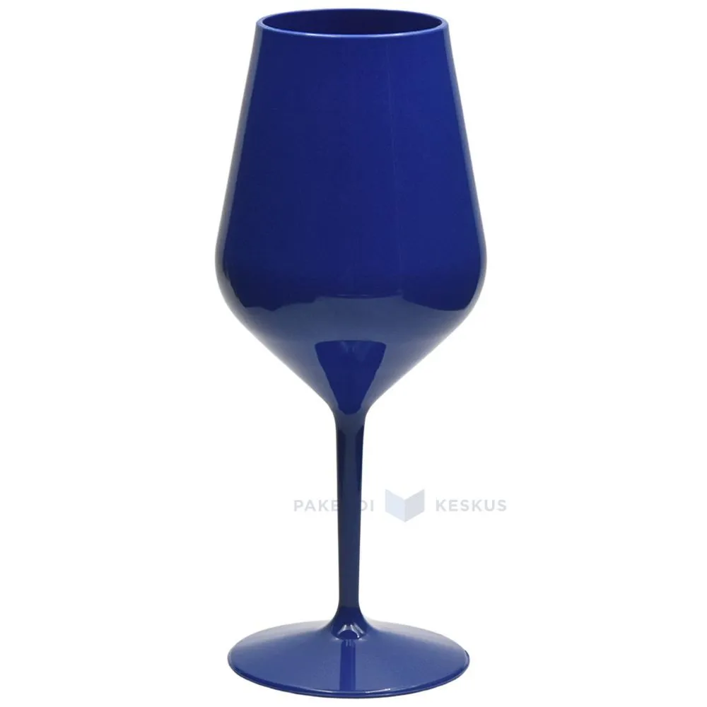 Reusable plastic dark blue wine goblet 470ml TT 350x machine washable