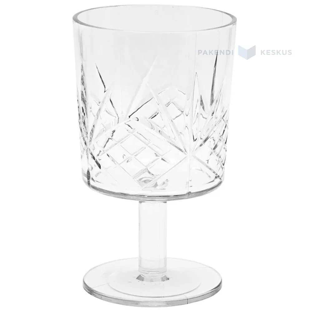 Reusable plastic transparent goblet Crystal 340ml SAN 500x machine washable