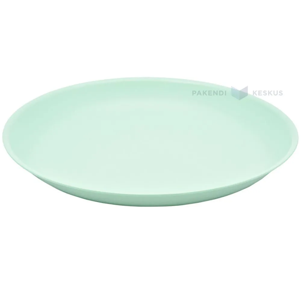 Korduvkasutatav heleroheline plastikust taldrik 27,4cm PP 125x masinpesu