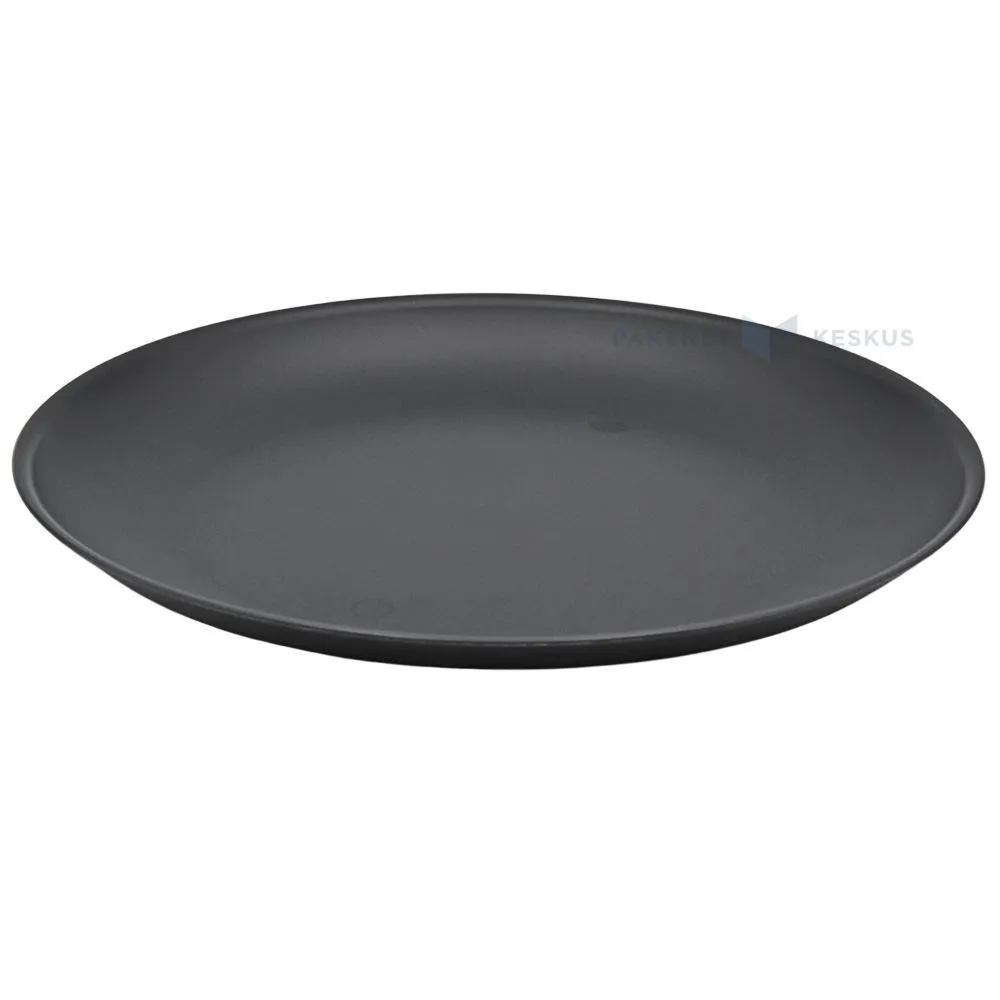 Korduvkasutatav tumehall plastikust taldrik 23,5cm PP 125x masinpesu