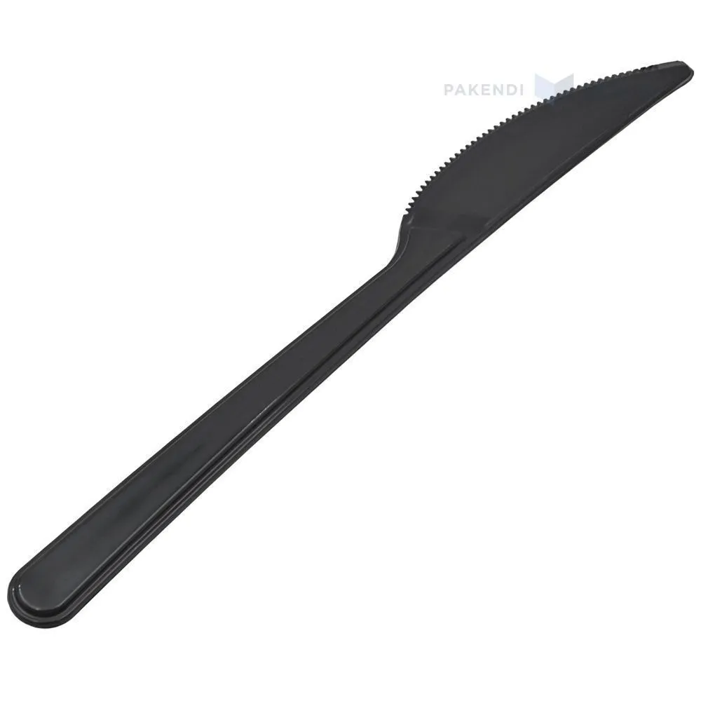 Korduvkasutatav must nuga 18cm PP 125x masinpesu, pakis 100tk