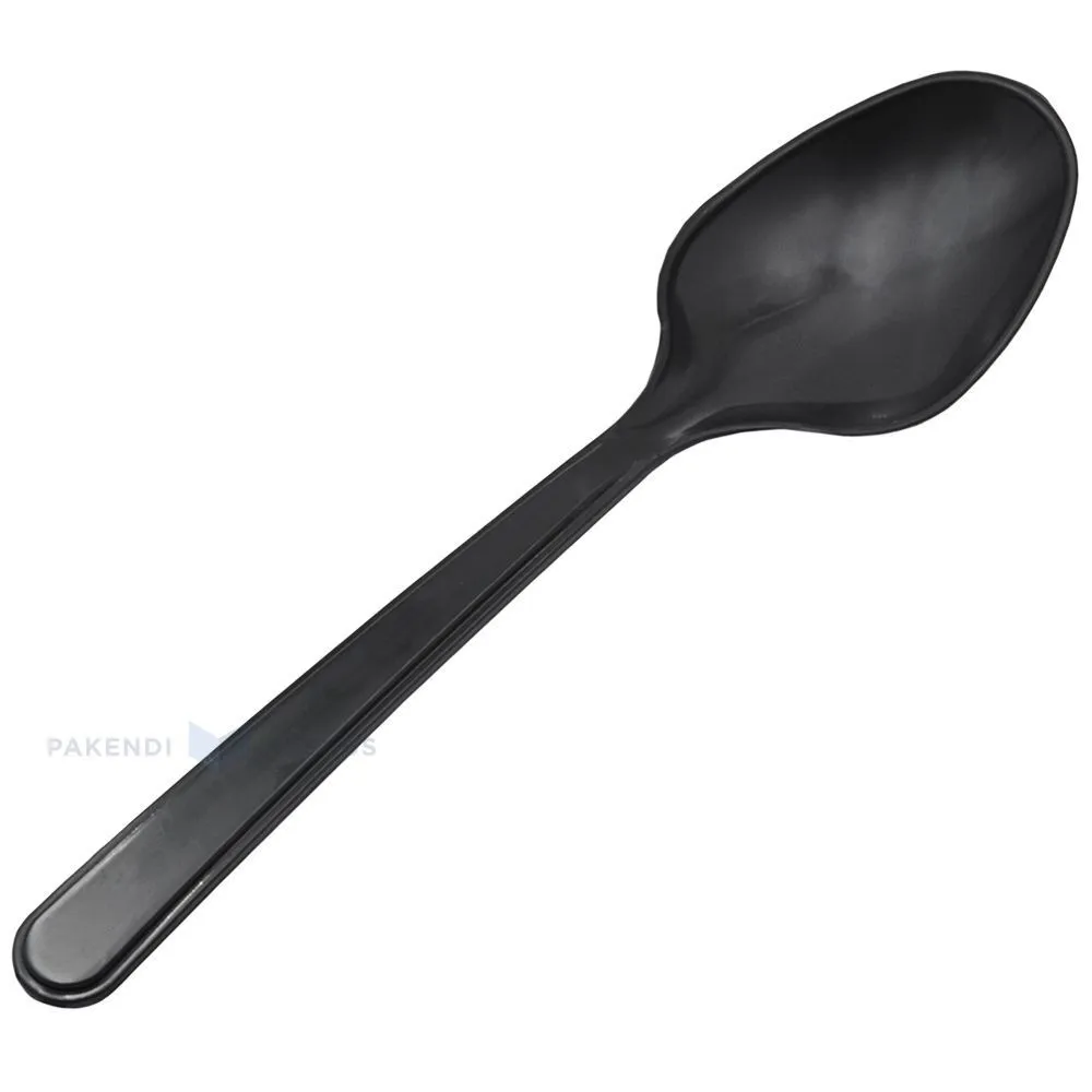 Korduvkasutatav must supilusikas 18cm PP 125x masinpesu, pakis 100tk