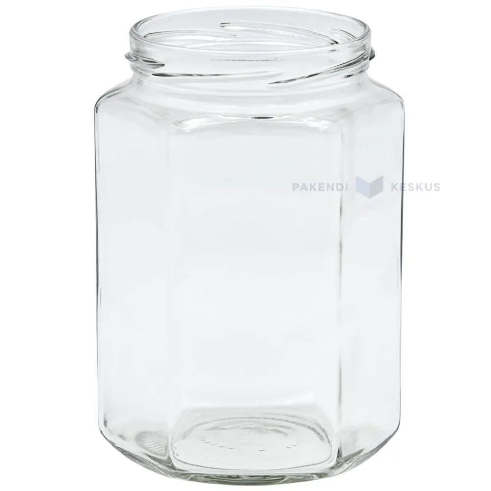Glass jar without lid Esagonale 770ml diameter 82mm