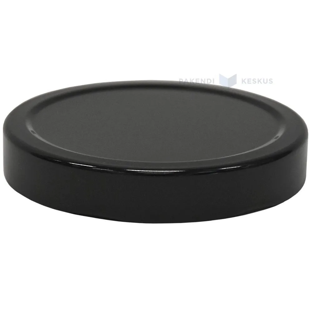 Black lid for glass jar diameter 82mm height 14mm