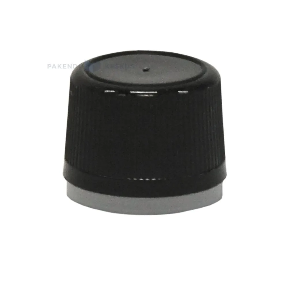 Black safety cork for glass bottle with diameter 18mm
