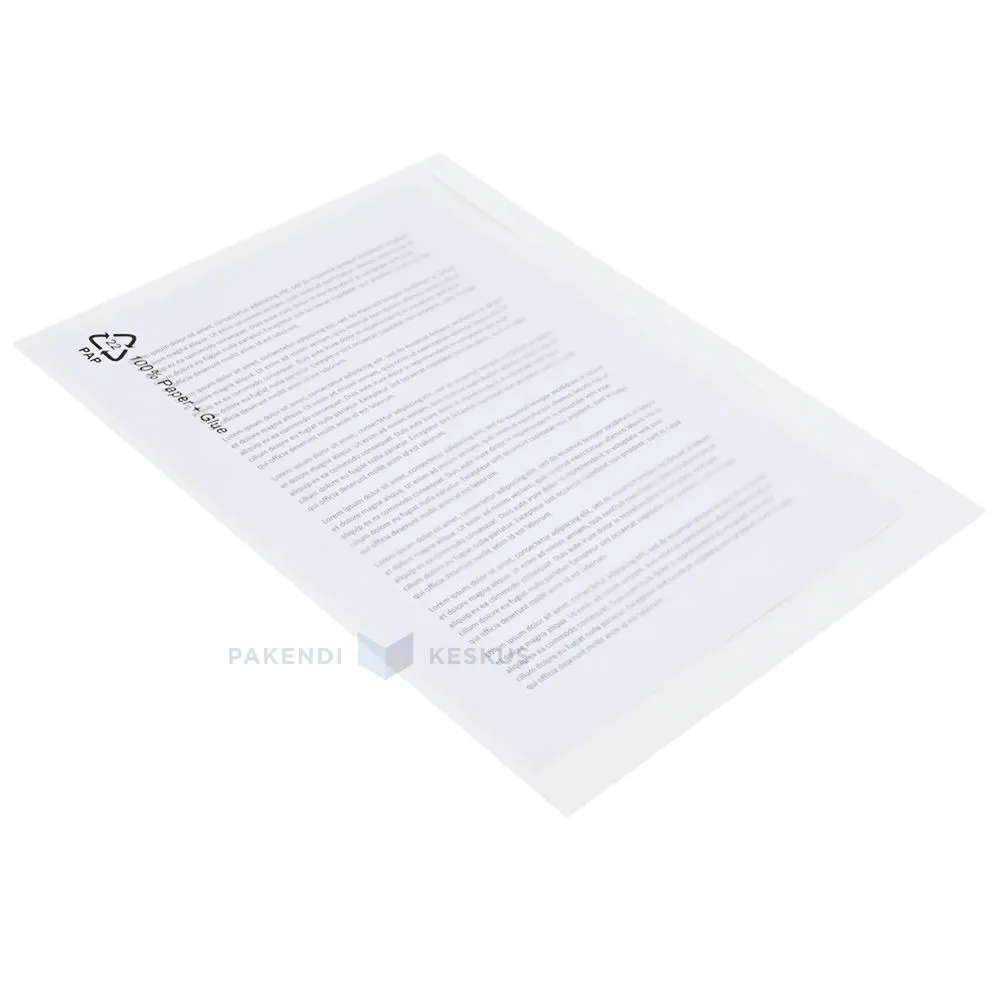 Self adhesive paper document envelope A4, 100pcs/pack