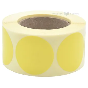Round yellow label diam. 33mm, 500pcs/roll