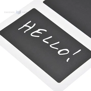 Black square-shaped stickers for writing with chalk 80x47mm, 8pcs/pack