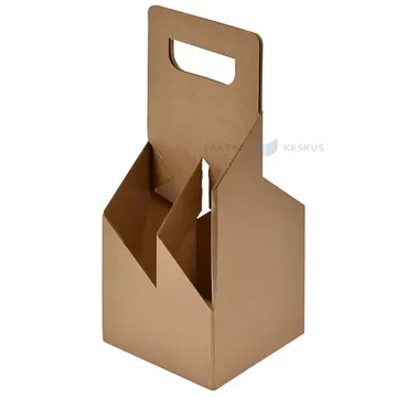 Corrugated carton box for 4 bottles 140x140x264mm diam 68mm