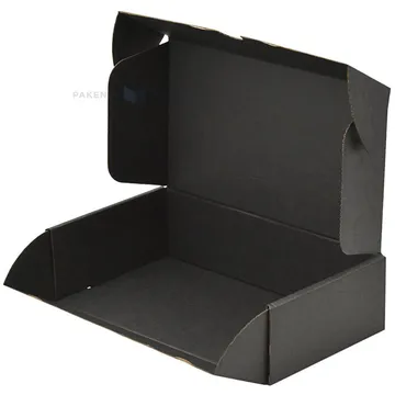 Christmas trees and deers print black corrugated carton box 230x127x60mm
