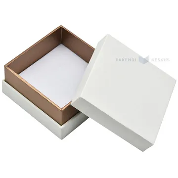 White gift box with white lid and golden edges 70x70x30mm with soft cushion