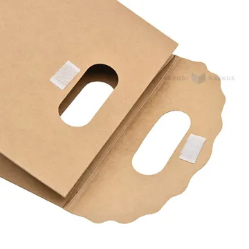 Brown gift box with punch hole handle 180x90x260mm