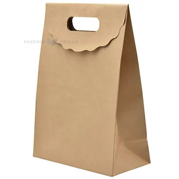 Brown gift box with punch hole handle 180x90x260mm
