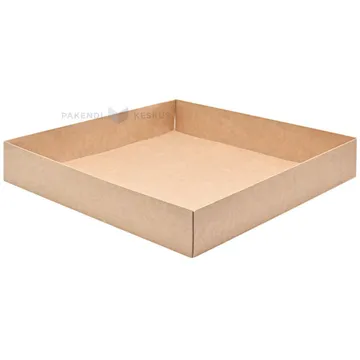 Pruun-valge kartongist PÕHI kinkekarbile 300x300x50mm