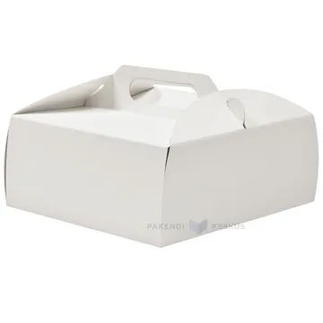 White gift box with handle 150x150x65mm