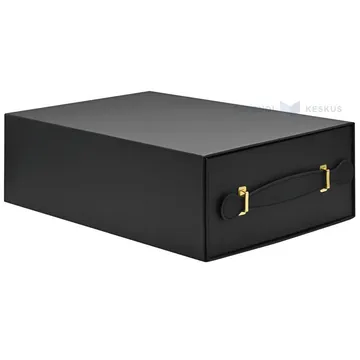 Black gift box with handle for wine 245x125x360mm
