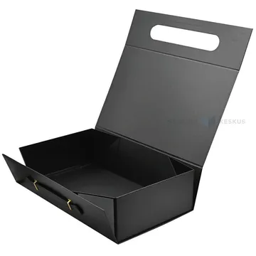 Black gift box with handle 380x250x110mm