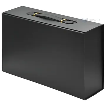 Black gift box with handle 380x250x110mm
