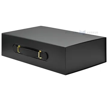 Black gift box with handle 380x250x110mm