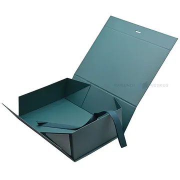 Greenish-blue gift box with ribbon 280x200x90mm