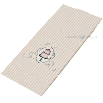 Kartongist roosade triipudega koogikarp 12,5x21x7cm, pakis 20tk