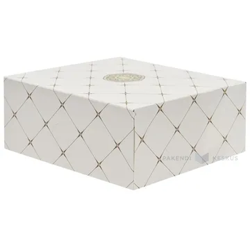 Golden pattern cake box with lid 25x18x10cm, 15pcs/pack