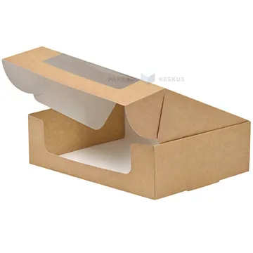Brown/white carton box with window 22x17x6,5cm, 25pcs/pack