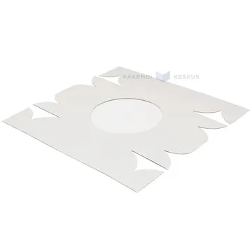 Aknaga valge kaas minilainepapist koogikarbile 30x30+13cm, pakis 25tk