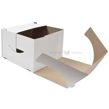 White-brown torte box 300x300x210mm, 25pcs/pack