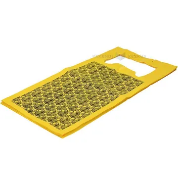 Pattern print yellow plastic T-shirt bag 30+18x60cm, 50pcs/pack