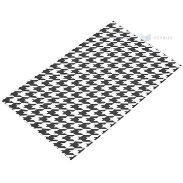 Houndstooth mustriga valge kilest kinkekott 15x25cm, pakis 50tk