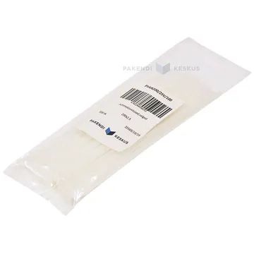 Valge juhtmekinnitus sildiga 2,5x200mm, pakis 100tk