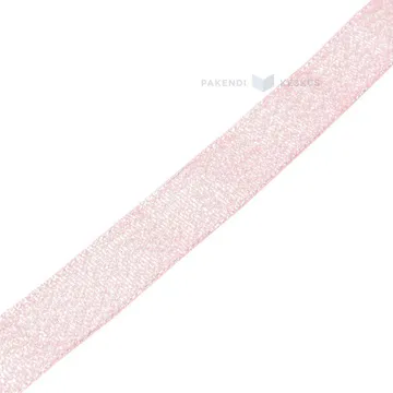 Shining pink lurex ribbon 15mm wide, 30m/roll