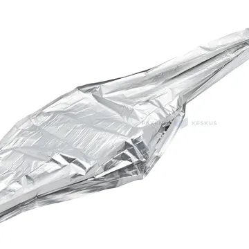 Metallic silver ribbon, 50m/roll