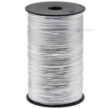 Metallic silver ribbon, 50m/roll