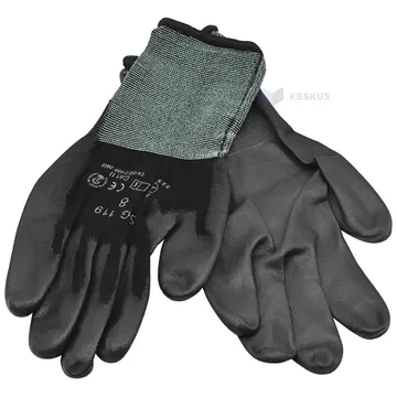 Black light nylon gloves Touch Screen function on palm polyurethane nr. 10