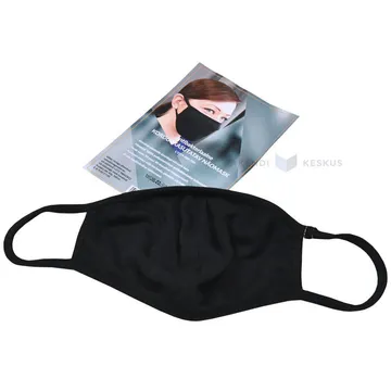 Black textile antibacterial reusable face mask