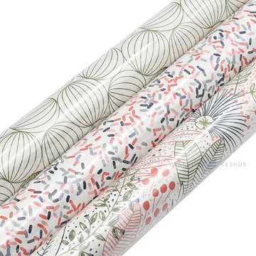 Packaging paper with different patterns 0,7m wide 50g/m2, 2m/roll